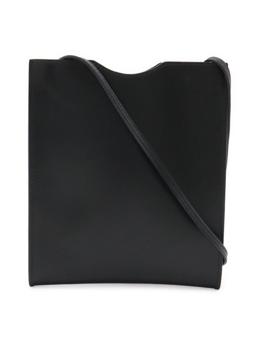 Hermes Onimetou Shoulder Bag Pochette Crossbody Leather Black